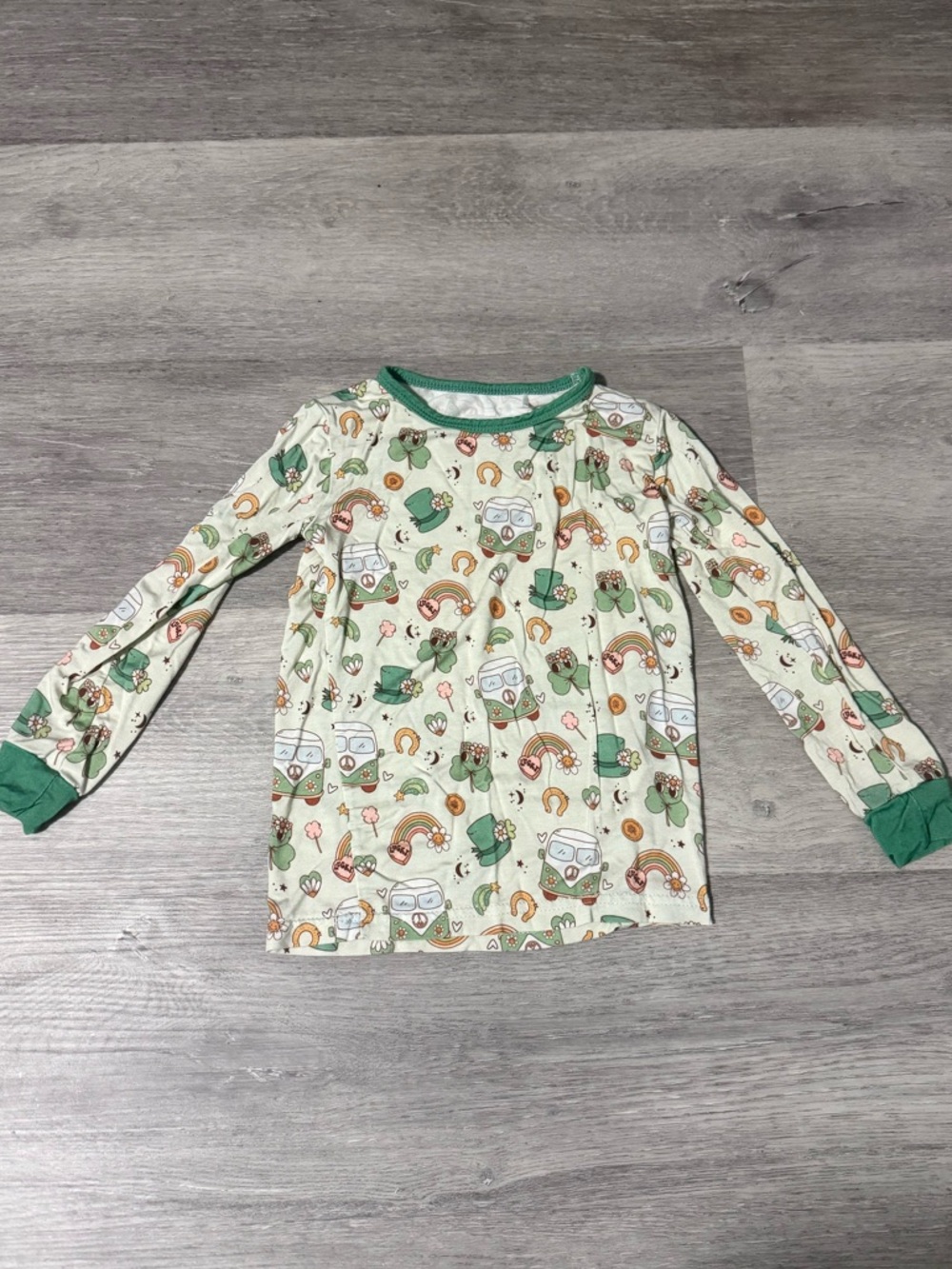 Lucky Panda Kids St Patrick’s Bamboo Pajama Set - Picture 2 of 4